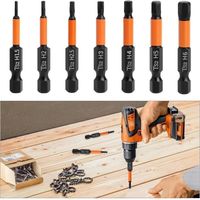 Set Mit 7 50-mm-sechskantschraubendreherbits – Magnetischer Dreieckskopf – Rostfreier S2-stahl – Für Schraubendreher H1,5–h6