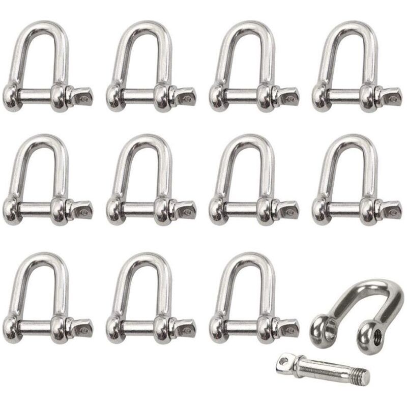 Ein Satz Von 12 Edelstahlschäkeln, M4 Edelstahlschäkel, Hebeschäkel, D-ring-schäkel Für Ketten.