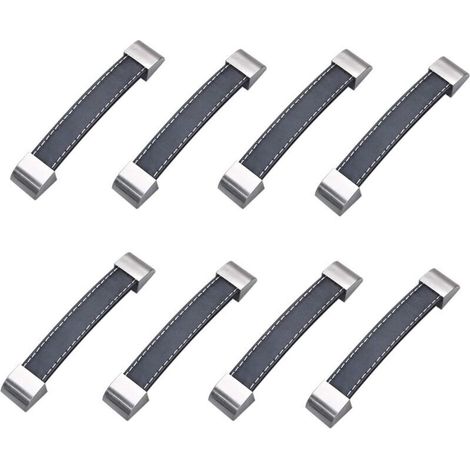 8-teiliges Schrankgriff-set, Schubladengriffe, Schrankgriffe Aus Pu-leder Für Kleiderschranktüren, Schränke, Koffer, 128 Mm