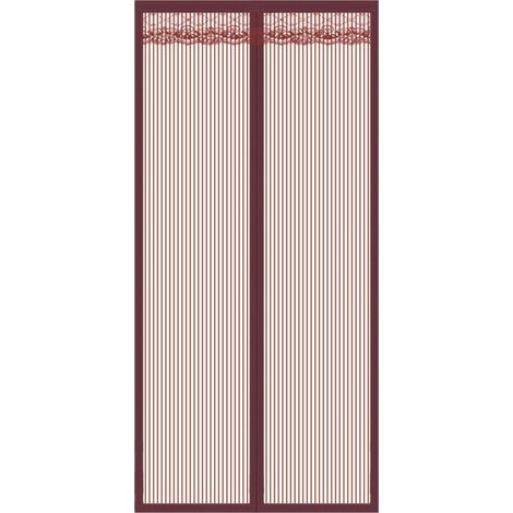 Magnetisches Türgitter Ohne Bohren, Moskitonetz Mit Magnetverschluss Für Balkon, Keller Und Terrasse – Maße: 120 × 220 Cm – Gestreift, Kaffeebraun