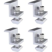 Set Mit 4 Aluminium-solarpanel-halterungen Mit 30-mm-endklemmen, Rost- Und Uv-beständig, Zur Schnellen Befestigung An Dächern Und Unebenen Oberflächen