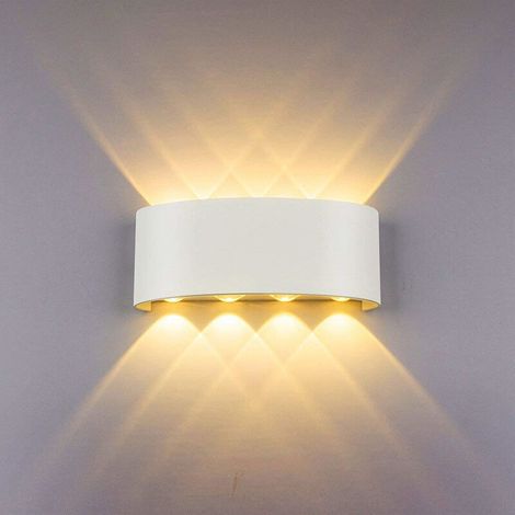 8-w-led-wandleuchte Mit Schutzart Ip65, 3000 K Warmweißes Licht, Korrosionsbeständiges Aluminium, Für Die Innen- Und Außenbeleuchtung, Elegantes Design