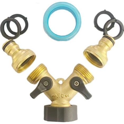 Waschmaschinenanschluss, 2-wege-y-verteiler, 3/4"- Und 1/2"-schlauchadapter Aus Messing, Y-verbinder Mit 2 Schlauchverteilern Zum Anschluss Von 2 Geräten