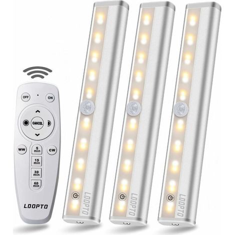 3-teiliges Kabelloses Wandleuchten-set Mit Fernbedienung – Einstellbare Helligkeit – Memory-funktion – Ideal Für Schränke, Spiegel Und Andere Innenräume