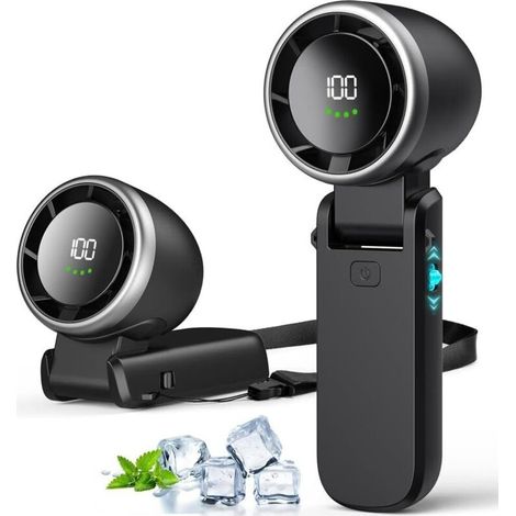 Tragbarer, Wiederaufladbarer Usb-c-ventilator – 3-in-1, Faltbar, 180° Verstellbar, Turbofunktion Mit 100 Geschwindigkeitsstufen