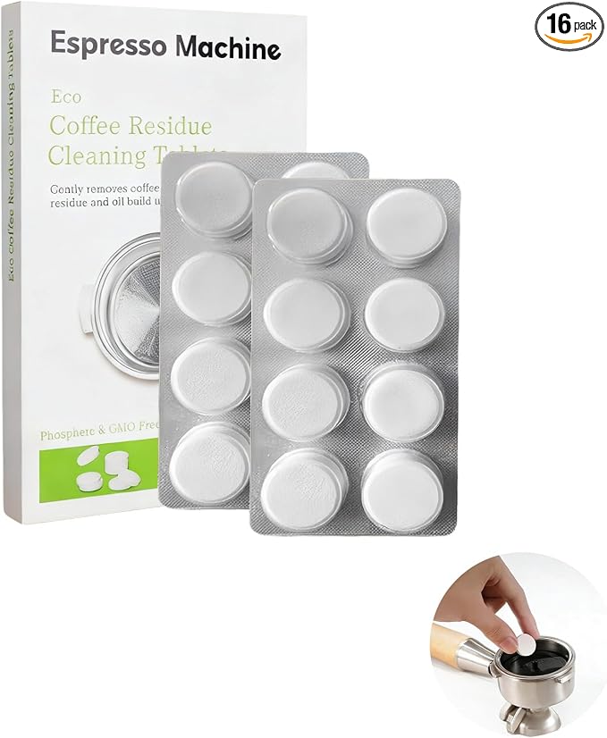 Packung Mit 16 Mehrzweck-reinigungstabletten Für Italienische Kaffeemaschinen – Entfernt Effektiv Hartnäckige Rückstände, Verbessert Den Kaffeegeschmack, Einfach Anzuwenden Und Sparsam.