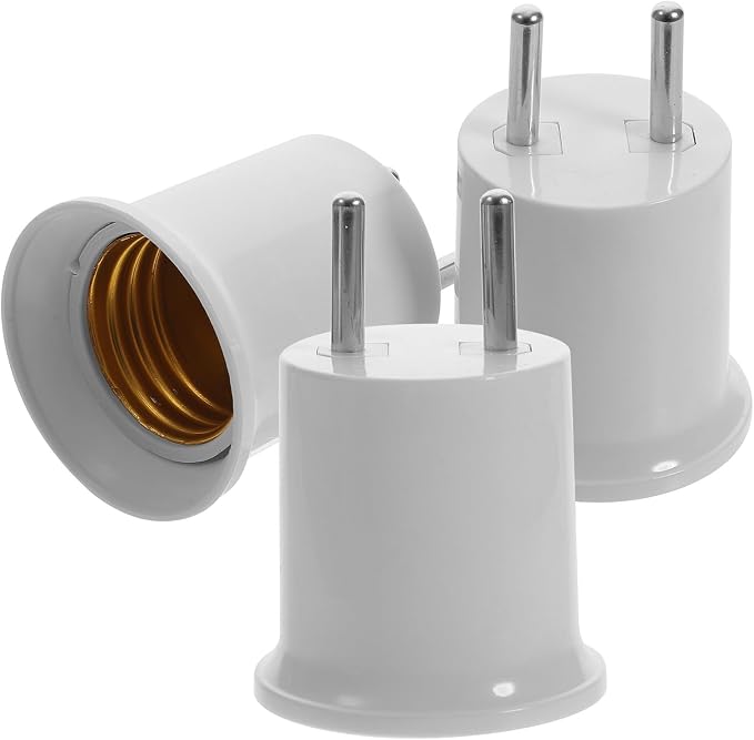 Besportble 3er-set E27/e26 Lampenadapter Aus Abs Und Kupfer, Lampenfassung Für Beleuchtungssteckdosen, Zuverlässiger Anschluss Für Led-lampen Und Wandleuchten