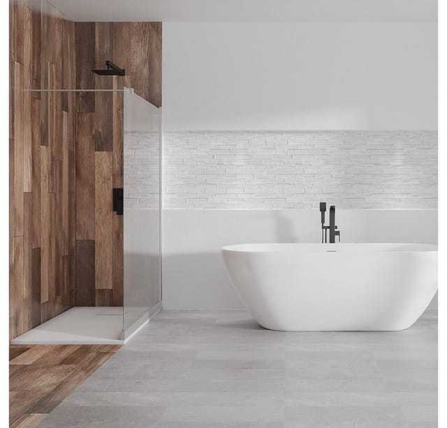 KOLMAN Duschwanne Rechteck VIDAR 100x80x3,2 Steinoptik, rechteckig, Verbundwerkstoff, Ablaufgarnitur GRATIS