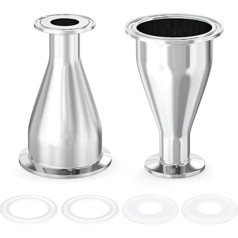 2-teiliges Sanitär-reduzierstück Aus Edelstahl 304, Tri-clamp-klemmringverschraubung, 2" Rohraußendurchmesser Auf 1" Rohraußendurchmesser (51 Mm X 25 Mm)