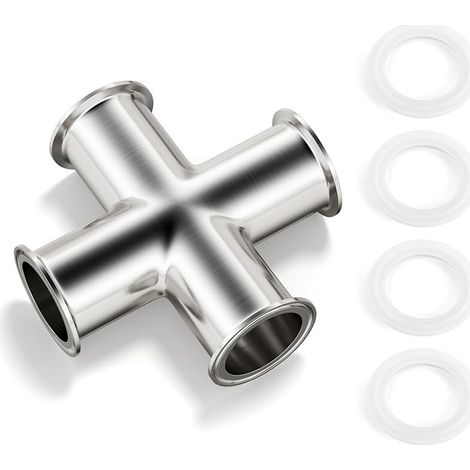 4-wege-schlauchschelle, Geeignet Für Rohre Mit 1-1/2" Außendurchmesser. Sanitärarmatur Aus Edelstahl 304. 1,5"-tri-clamp-anschluss. 50,5-mm-klemmringflansch.