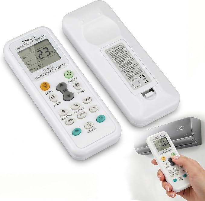 K-1028e 1000-in-1 Universal-fernbedienung Für Klimaanlagen, Kompatibel Mit Lg, Samsung, Daikin, Midea, Toshiba, Hisense, Panasonic Und Mehr, Lcd-bildschirm, Infrarot-fernbedienung Mit Großer Reichweit