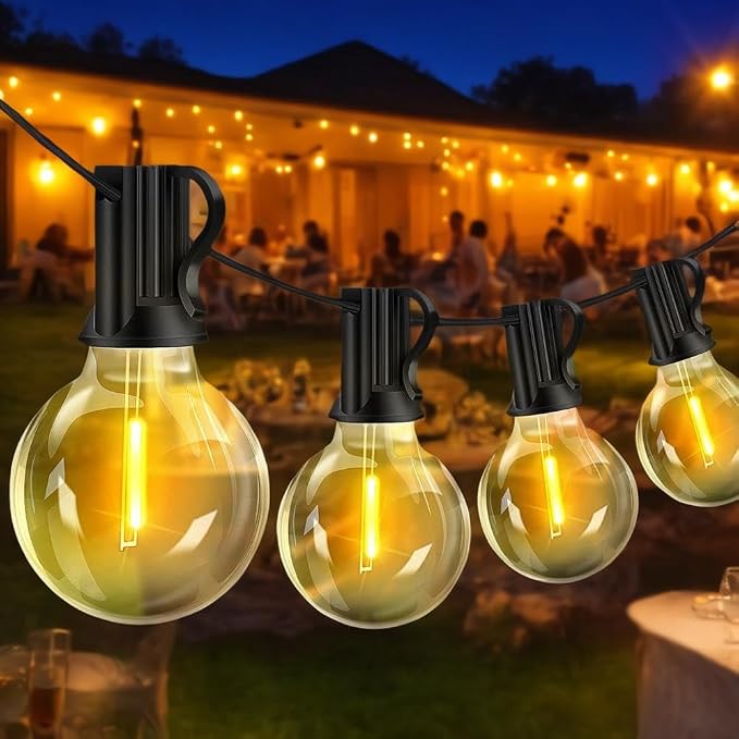 Led-lichterkette, G40 Lichterkette Für Den Außenbereich Mit 25 + 2 Bruchsicheren Leds – Für Garten, Veranda, Café, Party, Hochzeit, Garten