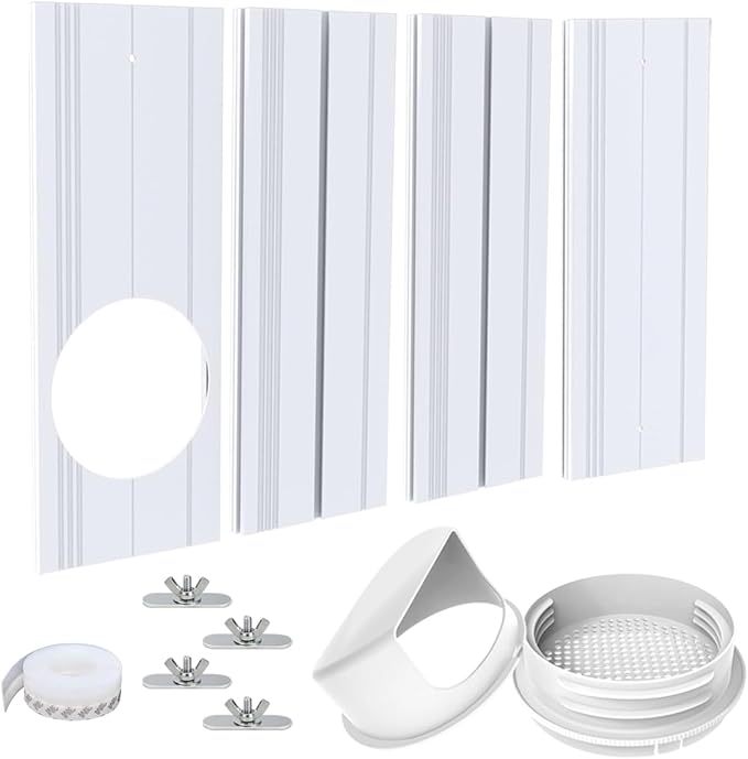 Belüftungsset Für Tragbare Klimaanlagen, Fensterdichtung Für Abluftschläuche Mit 13/15 Cm (5/5,9 Zoll) Durchmesser, Länge Des Fensterdichtungssets Für Tragbare Klimaanlagen