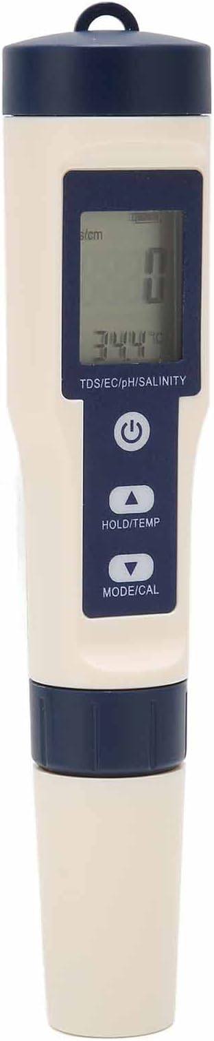 Haofy 5-in-1 Wassertester, Multifunktionales Wasserqualitätsmessgerät, Digitaler Messwert Für Tds/ec/salzgehalt/ph-wert/temperatur Für Trinkwasser, Schwimmbad, Aquarium, Fischbecken, Hydrokultur