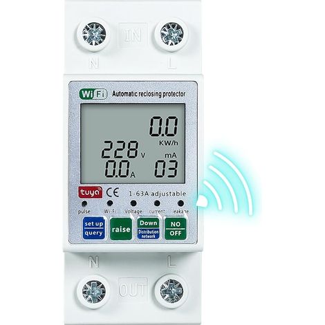 Tuya Smart Wifi-leistungsschalter, Intelligenter Wiedereinschaltschutz, Wifi-schalter Mit Überspannungs- Und Unterspannungsschutz