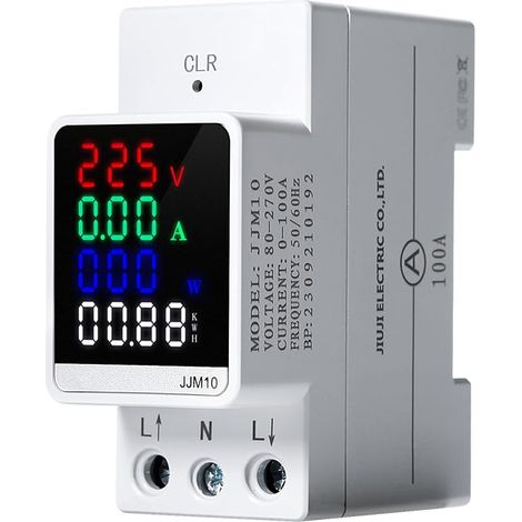 Stromzähler Wattmeter Lcd-anzeige Zur Messung Des Stromverbrauchs Ac 80–270 V 100 A Amperemeter Voltmeter Digitaler Energiezähler Für Din-schienenmontage, Einphasig, Mit Lcd-anzeige