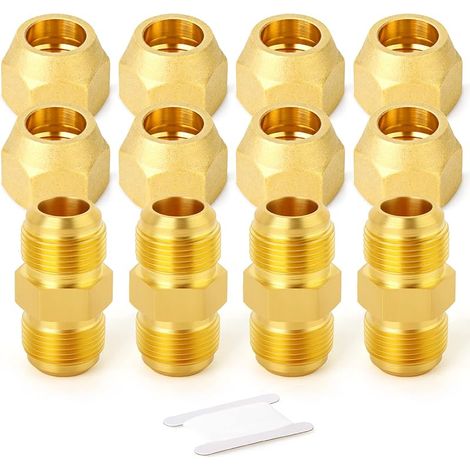 4er-pack Messing-rohrverschraubungen, Halbverschraubung Mit Überwurfmutter, 3/8"-bördelung X 3/8"-außenbördelung