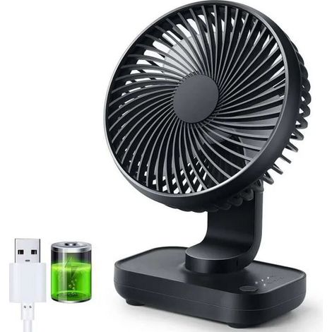 Tragbarer Usb-ventilator Für Büro Und Schule – Mini-ventilator Mit 4 Einstellbaren Geschwindigkeitsstufen, Integriertem 4000-mah-akku Und Geringem Geräuschpegel