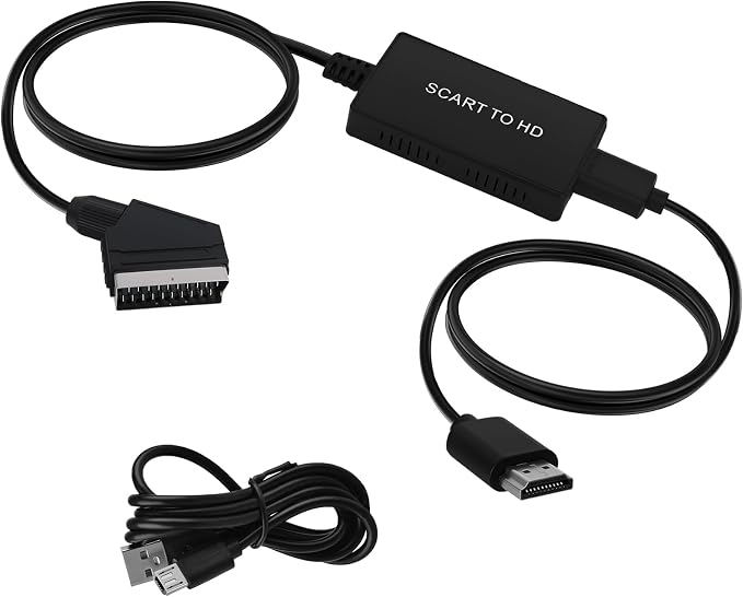 Scart-zu-hdmi-konverter Mit Kabel, Full Hd 720p/1080p-umschalter – Scart-stecker Auf Hdmi-adapter, Hdmi-ausgangskonverter Für Fernseher, Projektor, Set-top-box, Vhs-player, Dvd-player, Xbox