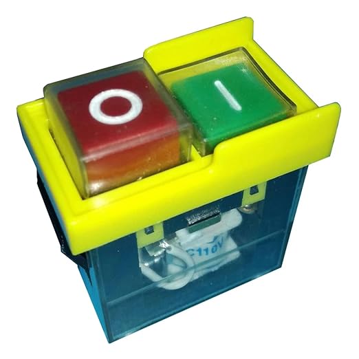 Kjd6 5e4 220v Gelb/schwarzer Elektromagnetischer Drucktaster Für Industrielle Tischkreissägen