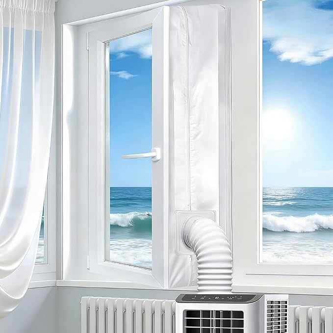 Universelle Fensterdichtung, 400 Cm Dichtungsgewebe Für Mobile Klimaanlagen Und Wäschetrockner, Für Abluftrohre, Kippfenster, Einfache Montage