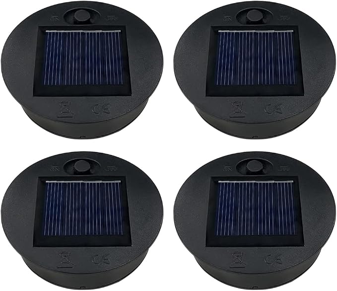 Set Mit 4 Ersatz-solarpanels, Ideal Für Außenlaternen Und Gartenaccessoires (oberer Durchmesser 7 Cm, Innendurchmesser 6,2 Cm)