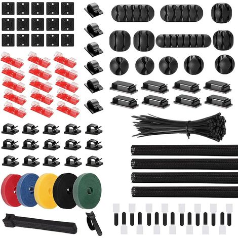 Kabelmanagement-set, 210-teiliges Set Mit Kabelbindern, Kabelaufbewahrungsbindern, Kabelschutzschläuchen, Kabelclips Und Kabelhaltern