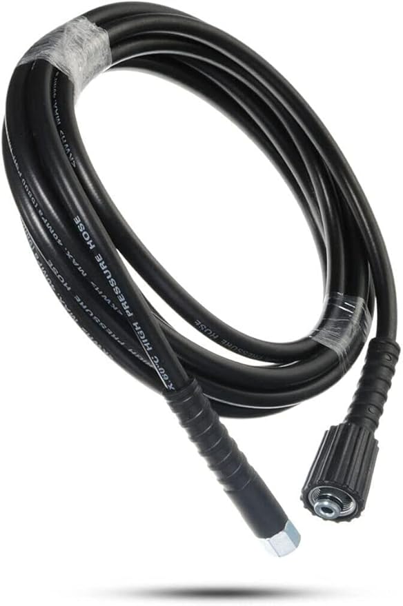 Yuet 10 M Ersatzschlauch Für Hochdruckreiniger, Flexibler Schlauch Für Autowäsche Und Gartenreinigung, M14 X M22 14 Mm Gewindeanschluss, Verlängerungsschlauch, Schwarz