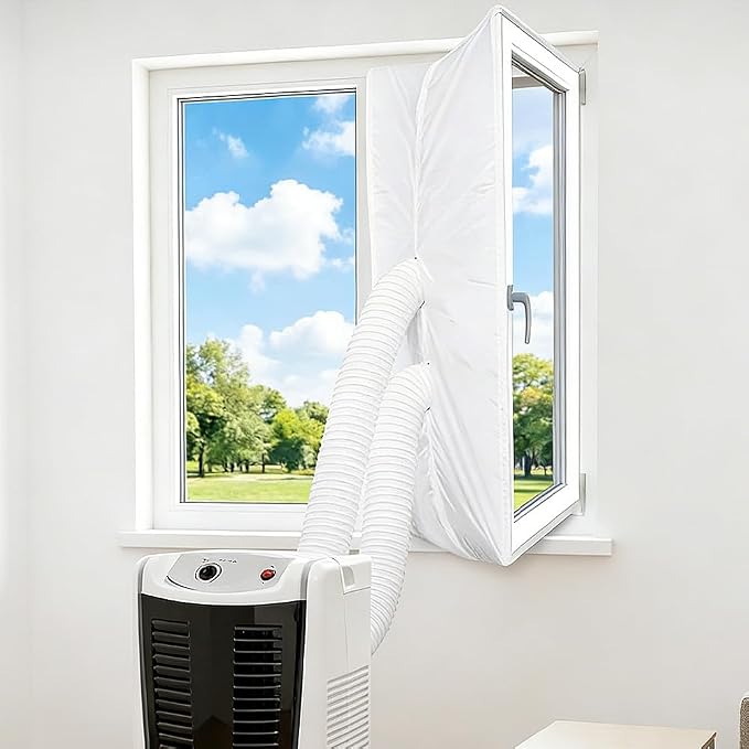Fensterdichtungsset Für Klimaanlagen, 400 Cm Fensterdichtung Für Mobile Klimageräte, Fensterdichtung Für Klimaanlagen, Kein Bohren Erforderlich, Für Alle Mobilen Klimageräte Und Trockner