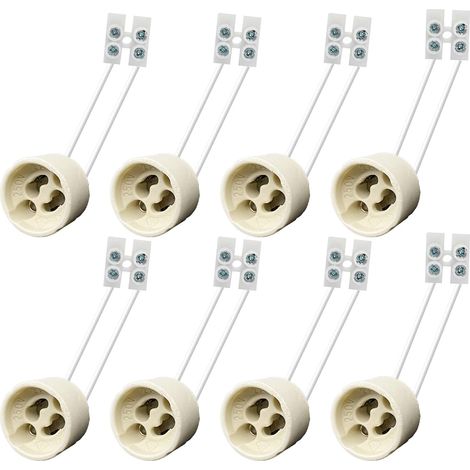 Set Mit 8 Gu10 Keramikfassungen Mit Silikonkabeln, Hochwertige Steckverbinder Für Beleuchtung, Einfache Installation, Hitzebeständig, Sicheres Verbindungssystem Für Strahler