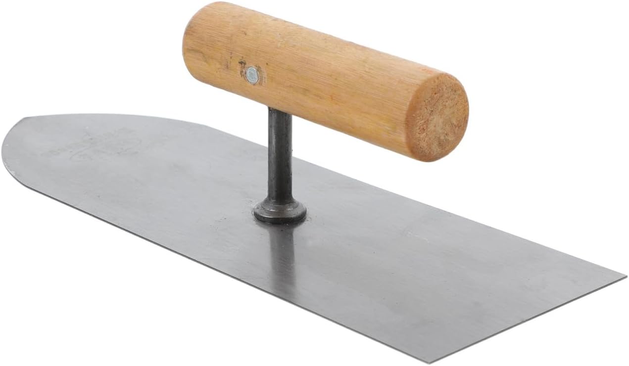 Glättkelle Aus Edelstahl Mit Holzgriff, Ein Vielseitiges Werkzeug Für Bauarbeiten Im Innen- Und Außenbereich.