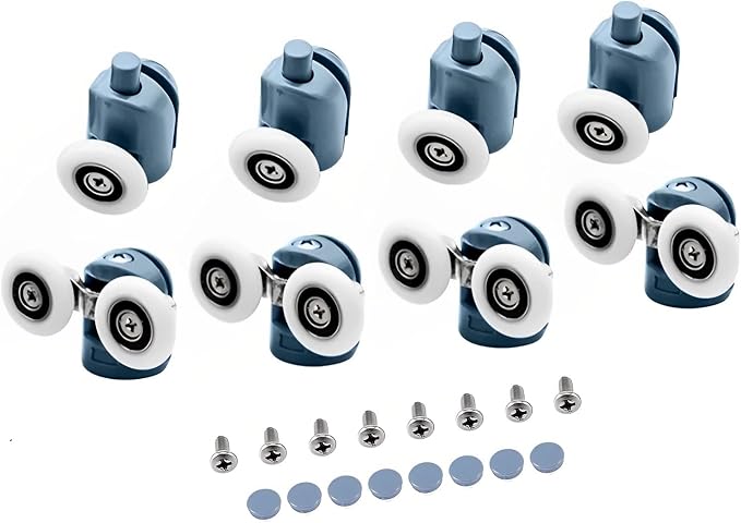 Yuanqian 8 Obere Und Untere Rollen Für Duschtüren - Schiebetür - Rolle - Ersatzteile 25 Mm Durchmesser - Badezimmer (25 Mm)