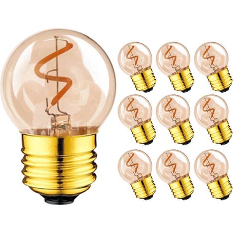 G40 Led-lampen Im Retro-industrie-stil, 220 V, Seidenmattes Licht, Flexibles Licht, 2200 K, Warmgelbe Lichtquelle, 2 W, E27, 10 Stück