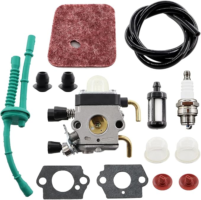 Mchnic Vergaser Mit Luftfilter Und Kraftstoffleitung Für Stihl Rasenmäher Fs 38 45 55 75 80 85, Fs55 Fs55r Fs55rc Fs38 Fs45 Fs75 Fs80 Fs85 Hs75 Hl45 Km55 Ersetzt 4140 120 0614, 414, 414 0 1200