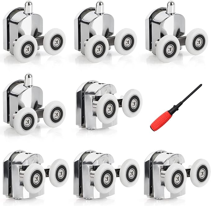Set Mit 25-mm-duschtürrollen, Oben Und Unten (4 Oben Und 4 Unten) (25 Mm - 8 Stück)
