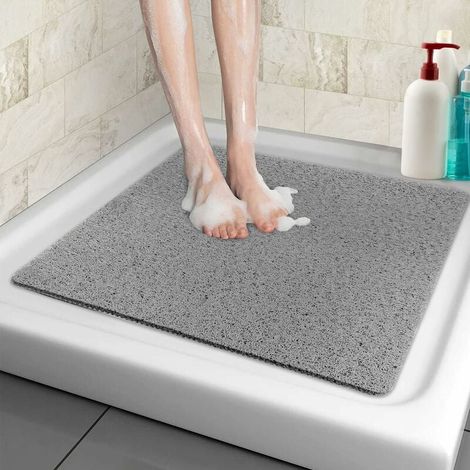 Rutschfeste Badematte, 60 X 60 Cm, Komfort-sicherheitsbadematte Mit Abflusslöchern, Pvc-luffa-massagebadematte Für Nassbereiche, Schnelltrocknend