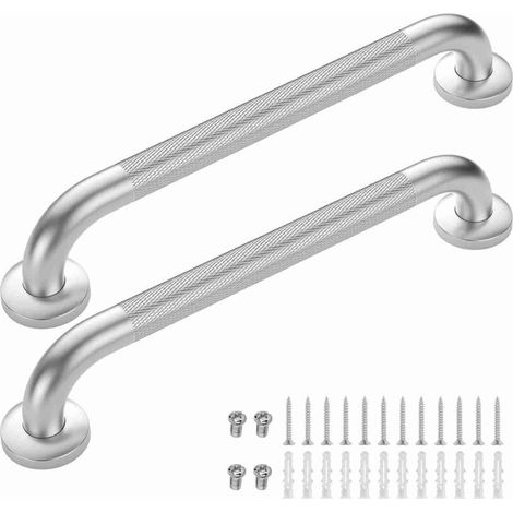 Set Mit 2 Toilettenhaltegriffen, Edelstahl, 45 Cm Abgewinkelter Badezimmer-haltegriff, Handlauf Für Badewanne, Edelstahl, Geeignet Für Senioren/menschen Mit Behinderung/kinder