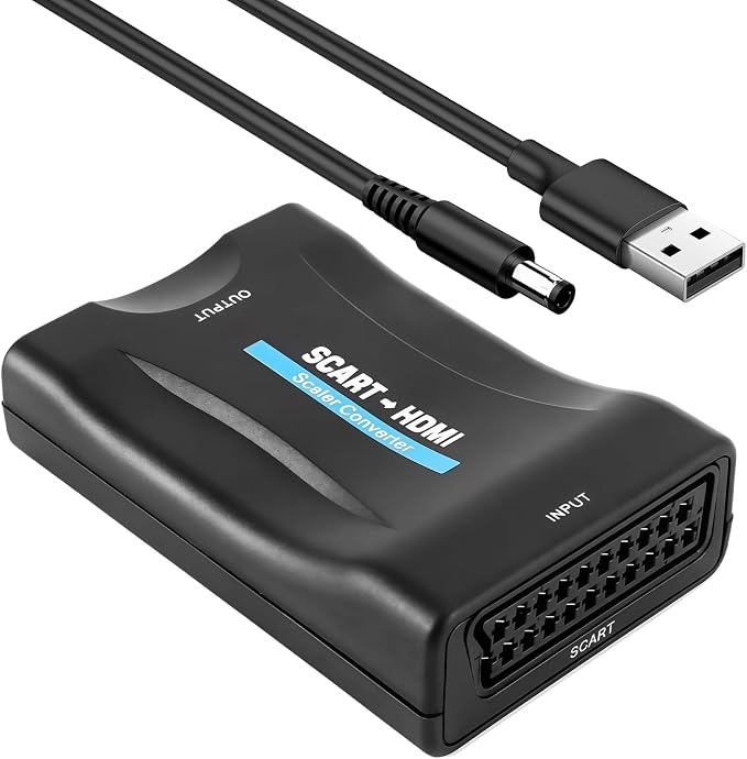 Scart-zu-hdmi-adapter 720p/1080p Scart-zu-hdmi-konverter Mit Usb-kabel Für Hdtv, Set-top-box, Projektor, Monitor, Vhs, Sky, Blu-ray, Dvd, Xbox, Ps2, Scart-audio/video, Hd, Plug & Play