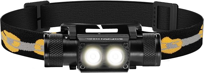Csteboke Sofirn D25l Wiederaufladbare Led-stirnlampe 1000 Lumen Mit Zwei Leds 5000 K 90 High Cri Superhelle Usb-stirnlampe Zum Laufen, Campen, Wandern, Angeln,