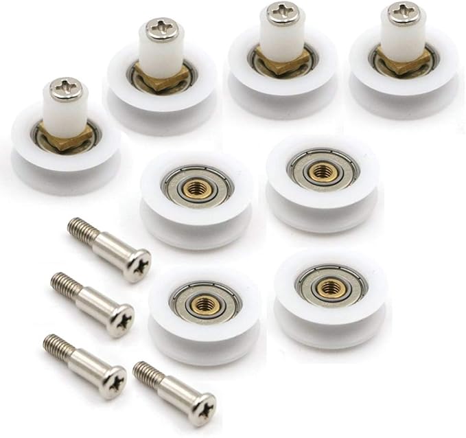 Yuanqian Set Mit 8 Duschtürrollen, 22,5 Mm Durchmesser, Weiß, 22,5 Mm X 8 Mm (ch-v-22.5 Mm-8)