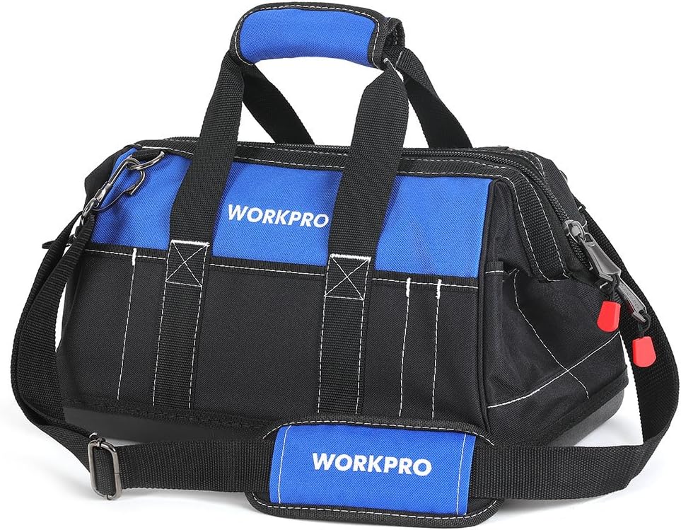 Werkzeugtasche Mit Großer Öffnung Und Wasserdichtem, Geformtem Boden Mehrere Fächer, Strapazierfähiges Material, Verstellbarer Schultergurt, Zwei-wege-reißverschluss, Für Werkstätten