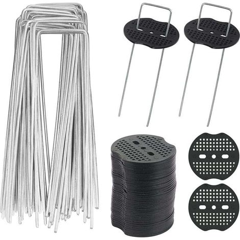 40 U-förmige Gartenheringe Mit 40 Unterlegscheiben, Befestigungsheringe Für Bodenplanen, Metall-gartenheringe Zur Befestigung Von Unkrautbekämpfungsplanen
