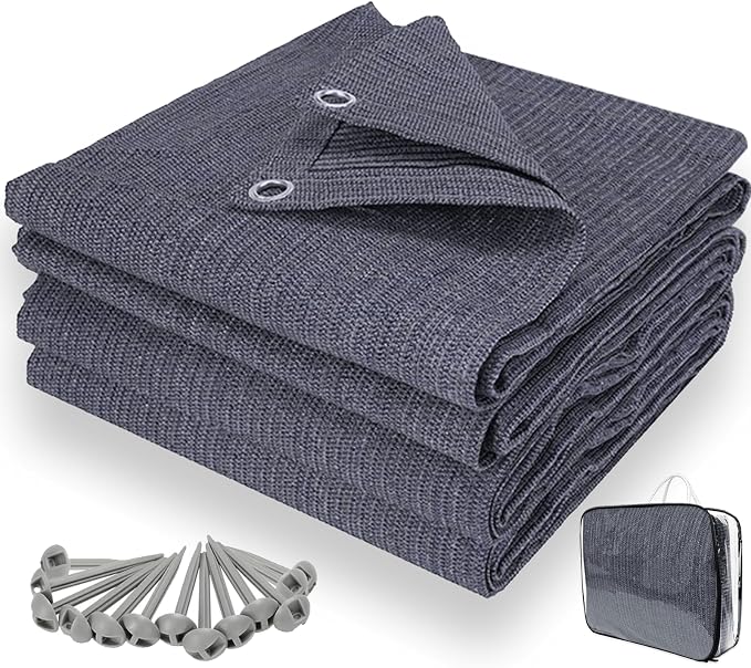 Koiueyw Vorzeltmatte – Outdoor-campingmatte – Wetterfeste Outdoor-matte Für Wohnmobile, Camping, Wohnwagen, Mit Tragetasche Und Befestigungsheringen
