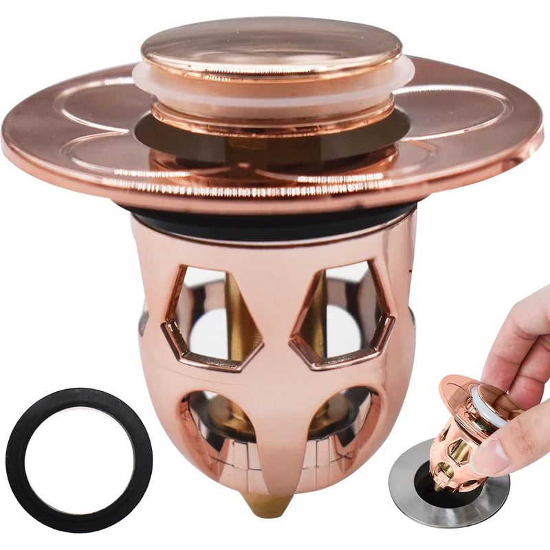 Einziehbarer Spülbeckenstöpsel, Anti-verstopfungsfilter, Geeignet Für Küchenspülen Mit 30mm/40mm Abflusslöchern (roségold).