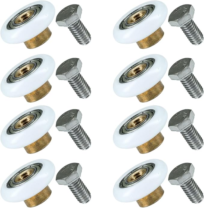Selyse Set Mit 8 Ersatz-duschtürrollen Aus Edelstahl - Durchmesser: 19 Mm/23 Mm/25 Mm/27 Mm - Für Schiebetüren Und Duschkabinen (23 Mm)