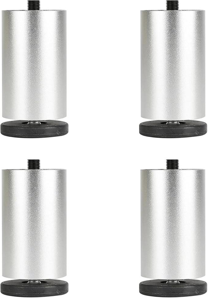 Tischbein, Möbelbein, Sofabein, Austauschbare Möbelbeine, Verstellbare Runde Beine, Beine Aus Aluminiumlegierung, Schwarz/gold/silber, Nachttischbeine, Tragkraft 300 Kg, Silber