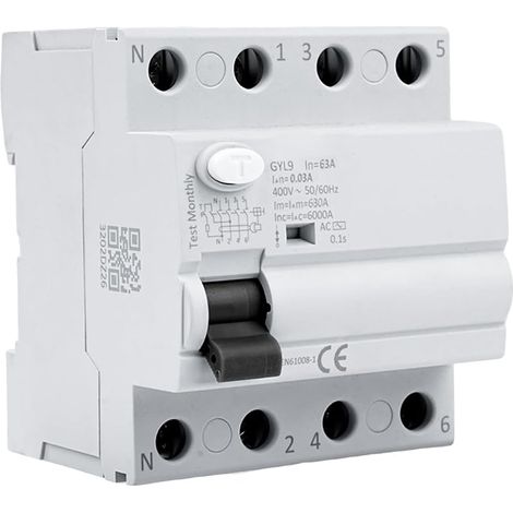 63a 30ma Typ Ac Rccb Fehlerstromschutzschalter 63a 400v 4p Mit Leckstromschutz (gyl9-4p-63a-400v)