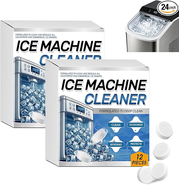 Packung Mit 24 Reinigungstabletten Für Eismaschinen – Effektive Reinigung – Durchmesser: 1,6 Cm – Hochwirksame Reinigungstabletten – Verlängern Sie Die Lebensdauer Ihrer Eismaschine