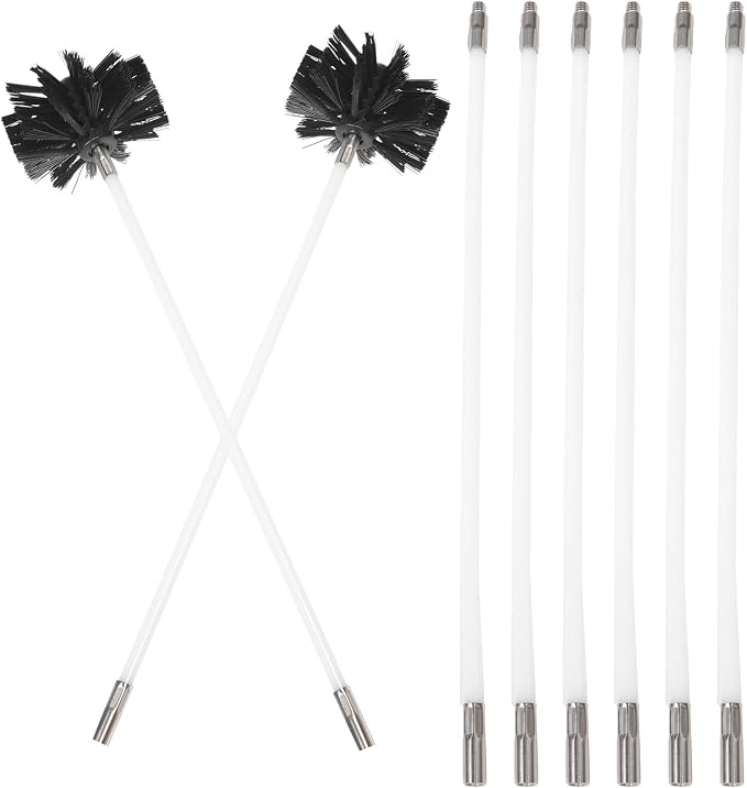 Professionelles Schornsteinreinigungsset Mit Flexiblen Stangen Zum Fegen Und Reinigen Von Schornsteinen Und Rauchrohren, Leicht Zerlegbare Nylonbürste