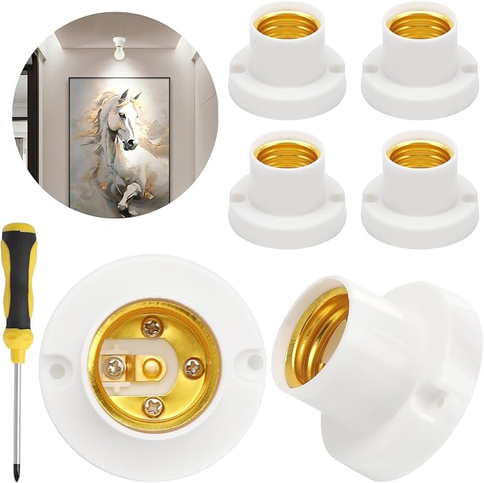 Vossot 4er-pack Wasserdichte E27-lampenfassungen Mit Kreuzschlitzschraubendreher, E27-lampenfassung Aus Abs-kunststoff Für E27-lampen In Fluren, Auf Balkonen, In Kellern Und Garagen (weiß)